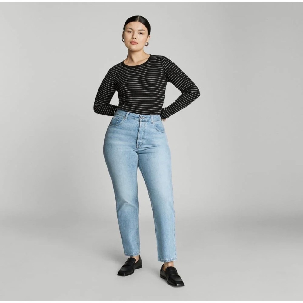 Everlane The Cheeky Straight Jean Light Indigo High Rise Denim Pants Size 27 Reg